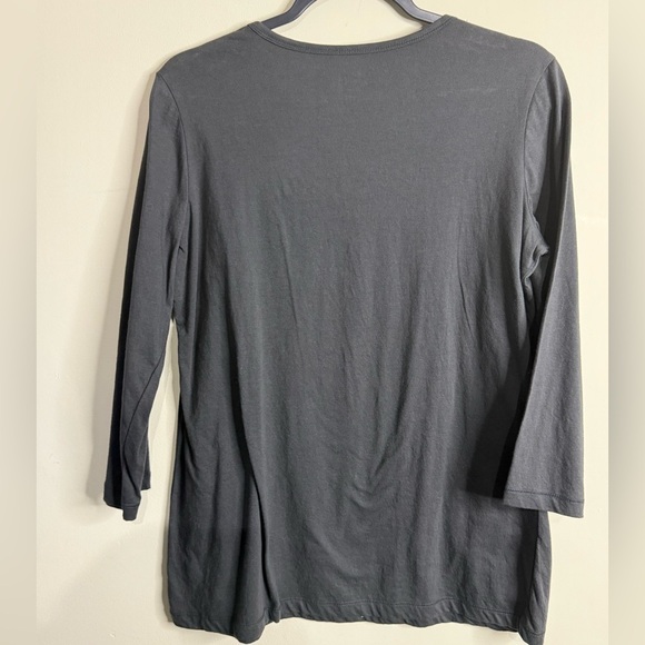 Bass Heritage Knits three-quarter sleeve top with a crochet neckline - Picture 3 of 4